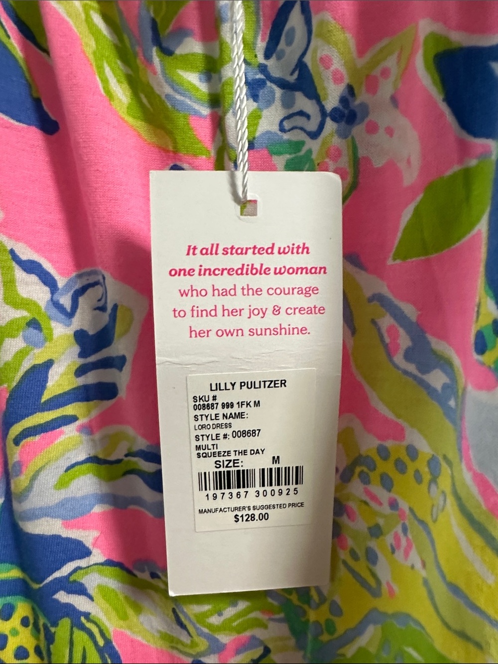 Lilly Pulitzer Hot Pink Tropical Floral Tiered Sundress - Picture 3 of 3